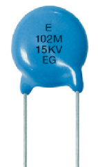 高压瓷介电容器 ,Ø9mm ,10000pF(10NF) ,±20% ,DC1KV ,Y5V ,直引线长脚